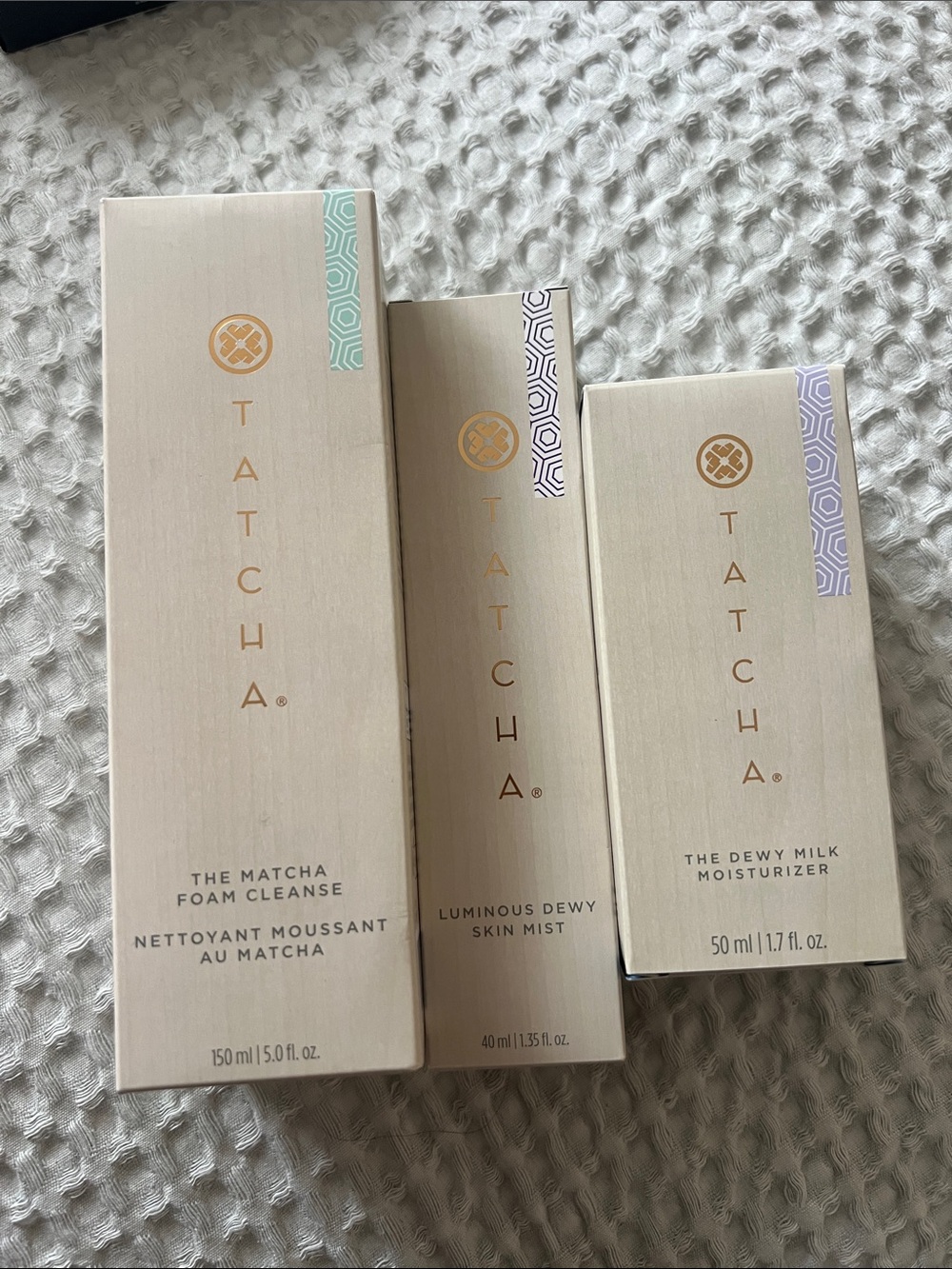 Tatcha Cream & Mint Skincare Trio
